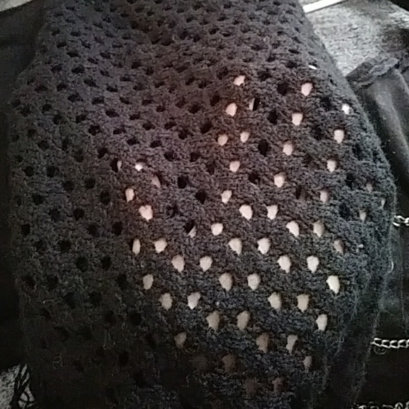 Fall Fringe Black Shawl - Picture 2 of 3